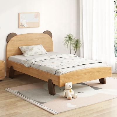 China Modern Bedroom Funiture Childish Bear Form Firm Support Legs Wooden Child Single Bed for sale