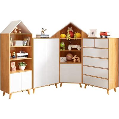 China Modern Cheap Kids Bookshelf Kindergarten Furniture Book Shelves Toy Chest Drawer Storage Cabinet for sale