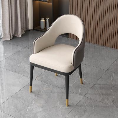 China Soft-coated metal PU leather legs (Others) adjustable high quality metal-leg dining chair for sale