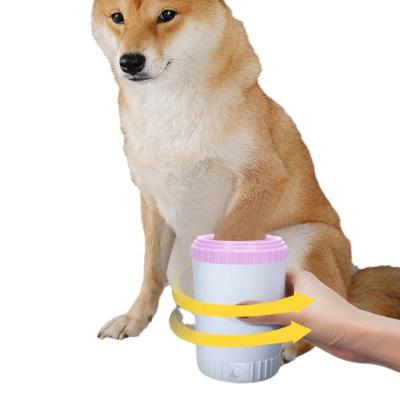 China Stored Automatic Portable Dog Paw Washer Paw Cleaner Foot Washer Cup Cleaner for Dogs Cats with Soft Silicone Bristles for sale