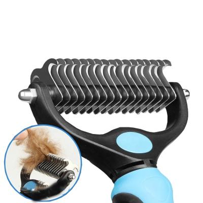 China Double Sided Open Dog Stocked Cat Beauty Grooming Tool Blades Pet Hair Removal Comb Pet Hair Deshedding Comb for sale