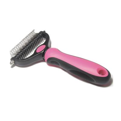 China Portable Pet Knot Comb Brush Stainless Steel Open Stored Dog Hair Comb Dematting Comb for Cats and Dog for sale