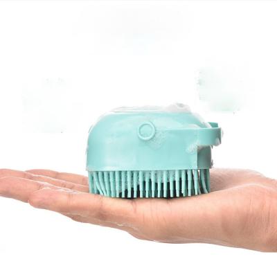 China Stocked Dog Bath Brush Comb Silicone Shampoo Massage Brush Shower Hair Removal Comb For Dogs Cats Cleaning Grooming Tool for sale