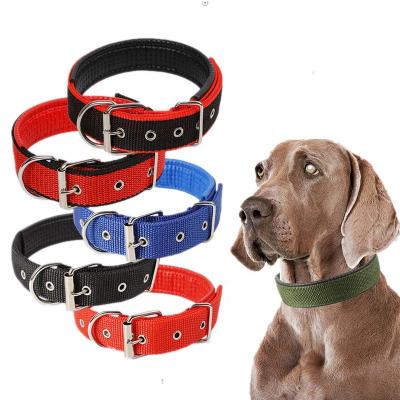 China Durable Adjustable Stocked Metal Buckle Dog Training Collar Pet Small Medium Large Dogs Cat Collars Nylon Dog Collar for sale