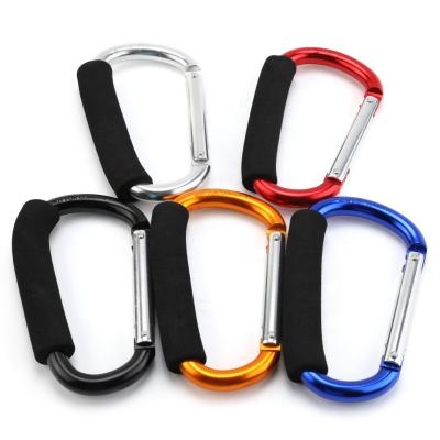 China Aluminum D Shaped Aluminum Screw Locker Carabiner Clip Hook for sale