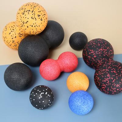 China Strong Elasticity Yoga Foam Block Roller Peanut Ball Set Block Peanut Massage Roller Ball for sale