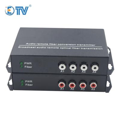 China ETV 4ch RCA Audio Over Fiber Converter Single Mode Fiber Optic 20KM FC Single Connector ETV-RCA for sale