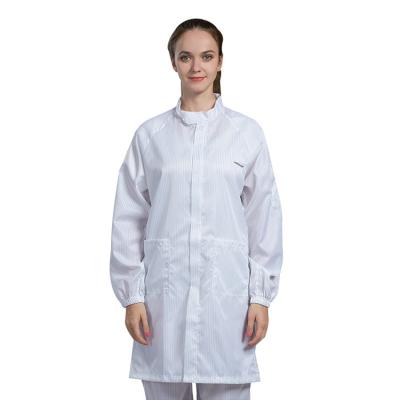 China All Kinds Of Workshop Clean Customizable Washable Reusable Workwear Cleanroom Gown Dustproof Esd Antistatic Cloth for sale