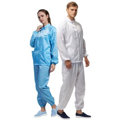 China All Kinds of Workshop Esd Cleanroom Anti-Static Suit Bio Protective Clean Unisex Dustproof Lint-Free Coverall for sale