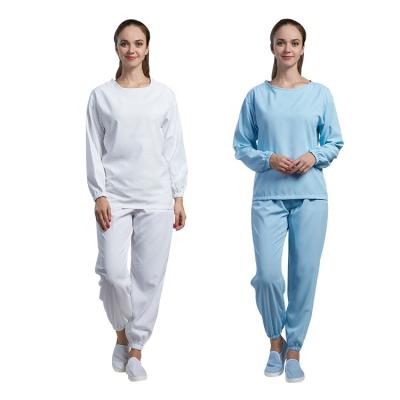 China Round Collar Breathable Workshop Apparel Cleanroom Soft Anti-Static Clean Underwear for sale