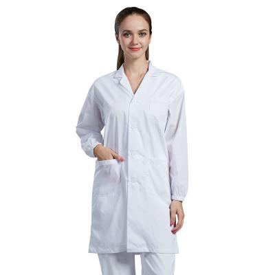 China Customizable Wholesale Doctor White Lab Coat Long Sleeve Logo Long Sleeve Pharmacy Uniform for sale