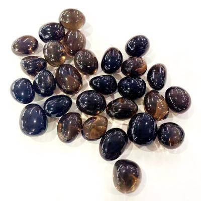 China Wholesale natural europe reiki healing crystals tumbled smoky quartz palm stone stone for decorate for sale