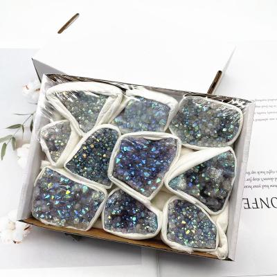 China Wholesale Natural Europe Aura Quartz Crystal Cluster Amethyst Raw Box For Gift for sale