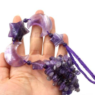 China Europe Natural Stones Heart Shape Crystal Car Hanging Reiki Crystal Opens Amethyst Car Hanging For Gift for sale