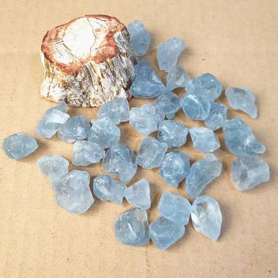 China Europe Healing Crystal Stone Blue Natural Celestite Tumbled Chips Crushed Stone for sale