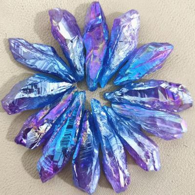 China Raw Quartz Purple Crystal Mystic Quartz Crystal Points Natural Healing Aura Points Wholesale From Europe for sale