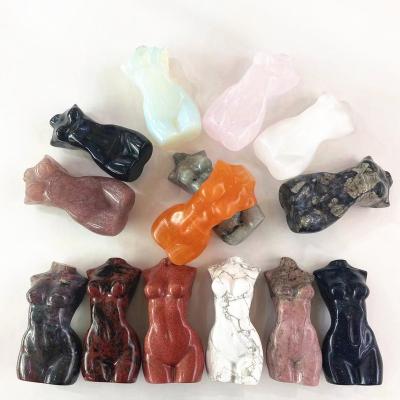 China China Model Body For Hot Sale Natural Female Crystal Healing Stones Raw Quartz Crystal Carved Woman Body Carved for sale