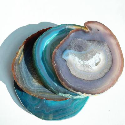 China China Natural Polished Natural Agate Crystal Slices Agate Coaster Dish For Sale for sale