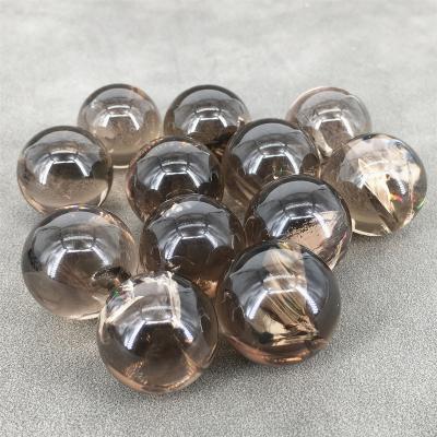 China Europe factory price natural crystal carved small rainbow smoky quartz ball for decoration for sale