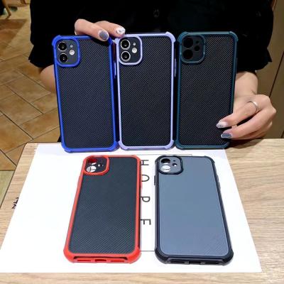 China Anti-fall Carbon Fiber Case For Vivo Y52S V20 S1 Feeling Eagle Eye Double Color Skin Case For iPhone Samsang Huawei Infinxi Oppo for sale