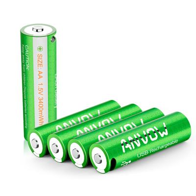 China Toys Best Selling High Quality Rechargeable Usb AA Rechargeable Batteries Lion Battery for sale