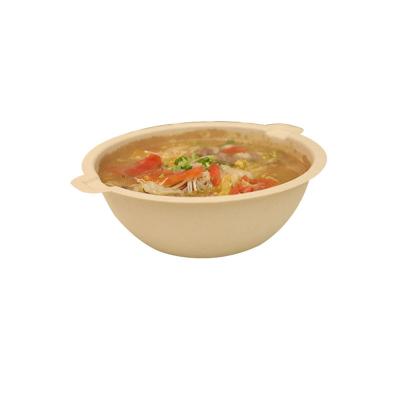 China PFAS Free Disposable 1400ml Chemical Rolls Bamboo Fiber Carry Soup Bowl Environmental Eco Friendly Compostable for sale