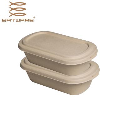 China Home.Restaurant.Bar.Hotel.Wedding 850ml Disposable Biodegradable Heat Resistant Bamboo Fiber Lunch Box Paper Food Packing Box for sale