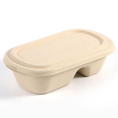 China Contemporary PFAS 1000ml 2 Compartment Chemical Free Custom Printed Disposable Pasta Take Out Noodle Boxes for sale