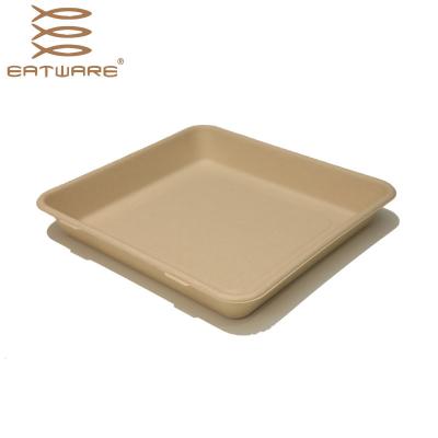 China Contemporary 9Inch Free PFAS Not Bleached Customized Disposable Biodegradable Fast Food Box for sale