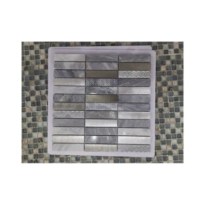 China Supplier Aluminum Mosaic Manufacturer Glass Hybrid Mosaic Tile Material Modern Aluminum Stone Building for sale