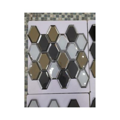 China Modern Made In China Hexagonal Glass Mosaic Tile Mirror Glass Mosaic for sale