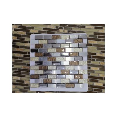 China 2021 New Arrival Modern Aluminum Stone Self-Building Mosaic Stone Glass Mixed Mosaic Tiles Materials for sale