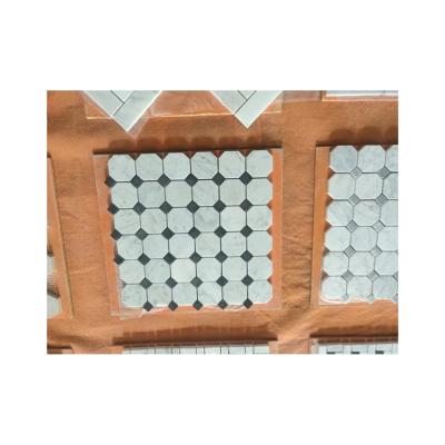 China Modern New Product Mosaic Ceramic Tiles Carrara White Marble White Marble Mosaic for sale