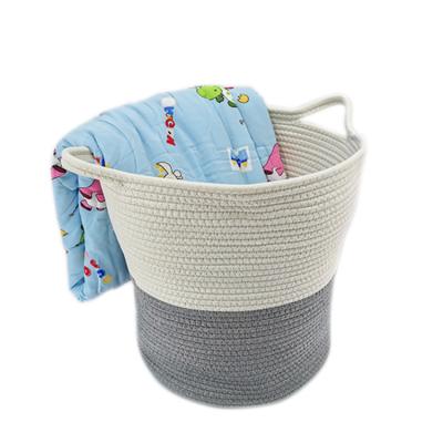 China Laundry basket casual orgnizer woven cotton rope basket for sale