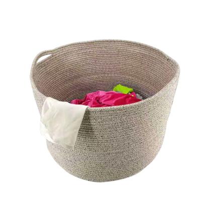 China 2021 Contemporary Laundry Hamper Fashion Cotton Rope Basket Laundry Hamper Orgnizer for sale