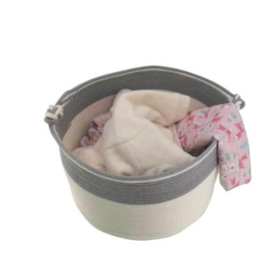 China Contemporary Guest Dorm Laundry Baskets Cotton Braided Rope Basket Large Laundry Hamper for sale