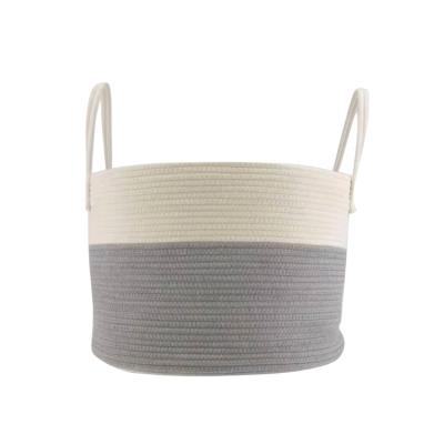 China Cotton Rope Laundry Basket Cotton Rope Hamper Stored Woven Sundries for sale