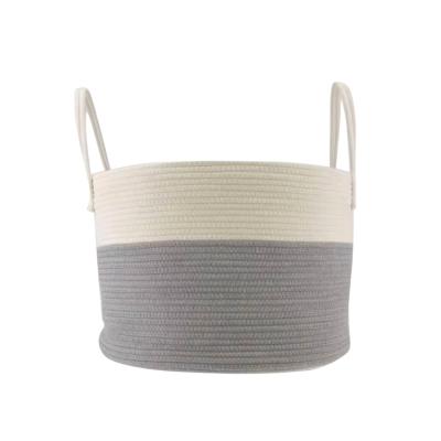 China Manufacturer Price Contemporary Woven Basket Storage Cotton Rope Laundry Storage Basket for sale