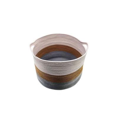 China Sustainable Large Storage Baskets Clothes Cotton Rope Storage Basket For Dirty Clothes for sale