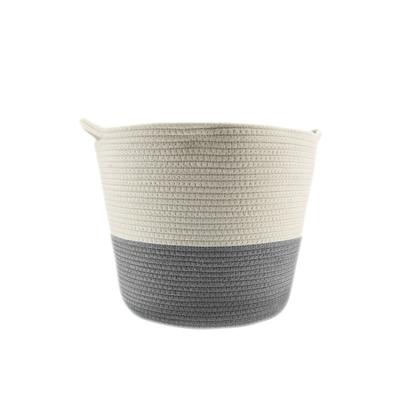 China Cheap Casual Laundry Day Laundry Baskets Cotton Rope Basket With Handlet for sale