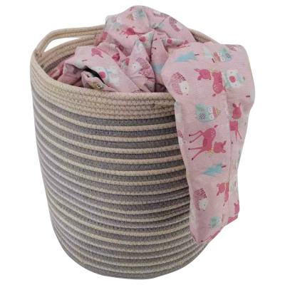 China Cheap Price Viable Over Door Changing Basket Laundry Basket Cotton Rope Toy Basket for sale