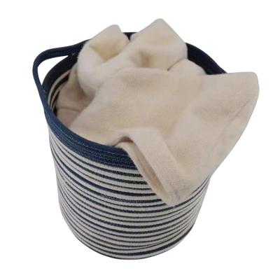 China Contemporary Factory Color Cotton Rope Basket Cheap Modern Separate Laundry Basket for sale