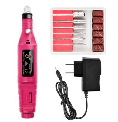 China Nail Tools 2021 Mini Electric Sander USB Nail Polisher Machine High Quality Drill Bits For Nails Kit for sale