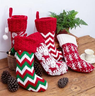 China Custom Christmas Decoration Christmas Stocking Clothes Santa Socks Christmas Socks Gift for New Year Candy Gift Bags for Kids for sale