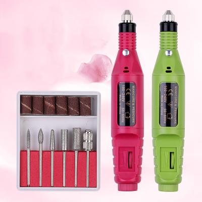 China Nail Art Beauty Professional Nail Drill Set With Carbide Nail Bits Manicure Pedicure Mini Portable Pen Shape Electric Nail Drill Machine for sale