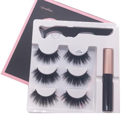 China Handmade Fluffy Magnetic Fake Mink Eyelash Private Label Box 3d 5d Long Custom Wholesale Natural Long 3d Mink Lashes New No Glue for sale