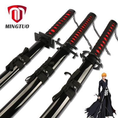 China Anime Props Kurosaki Ichigo Japanese Katana Wood Swords Anime Cosplay Weapon Bleach Sword for sale