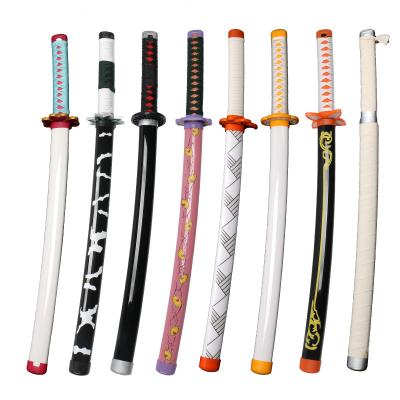 China Anime Props Factory Sale 80cm Sword Samurai Katana Handmade Japanese Anime Cosplay Props Demon Slayer Sword for sale