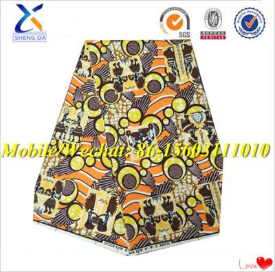 China Shrink-resistant 100% cotton 100% polyester african wax print fabric /varous designs 46/47