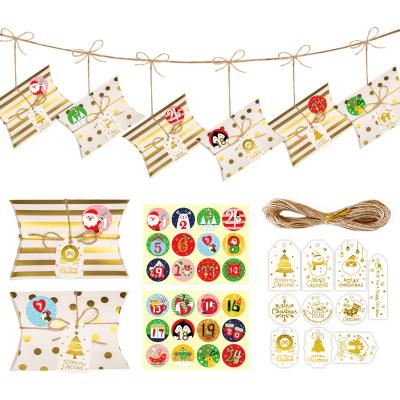 China Festival Greeting Gift 24pcs Christmas Candy Bags Black Friday Party Supplies Dot Gold Holiday Wrapping Christmas Printing Bags for sale